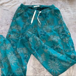 Amnesia turquoise cargo pants/ joggers